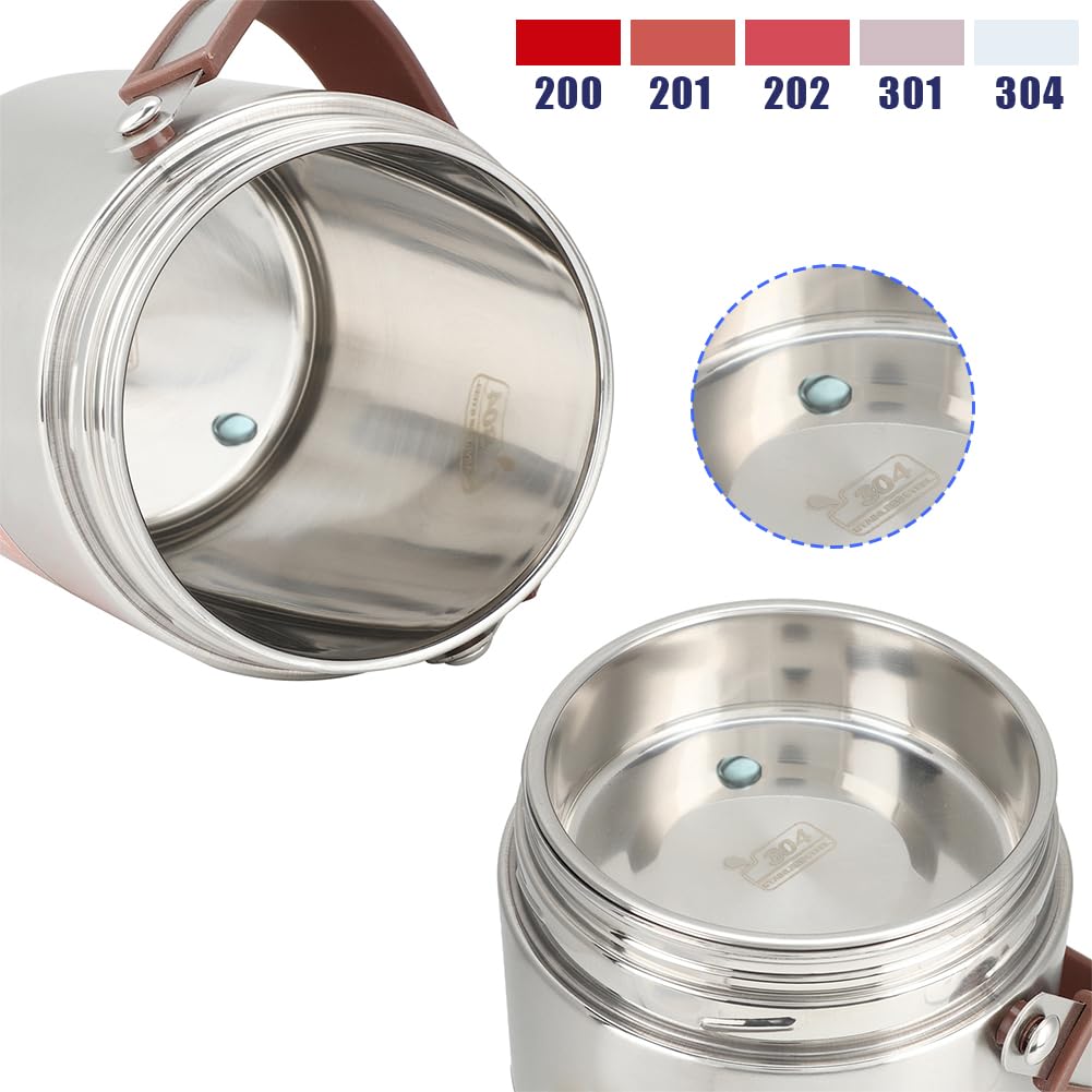 Thermique pour aliments et boissons chauds, boîte à lunch Récipient isotherme pour aliments Bocal sous vide Grande capacité en acier inoxydable Bento Flask Soup Garder au chaud Bouche large(1.6L)