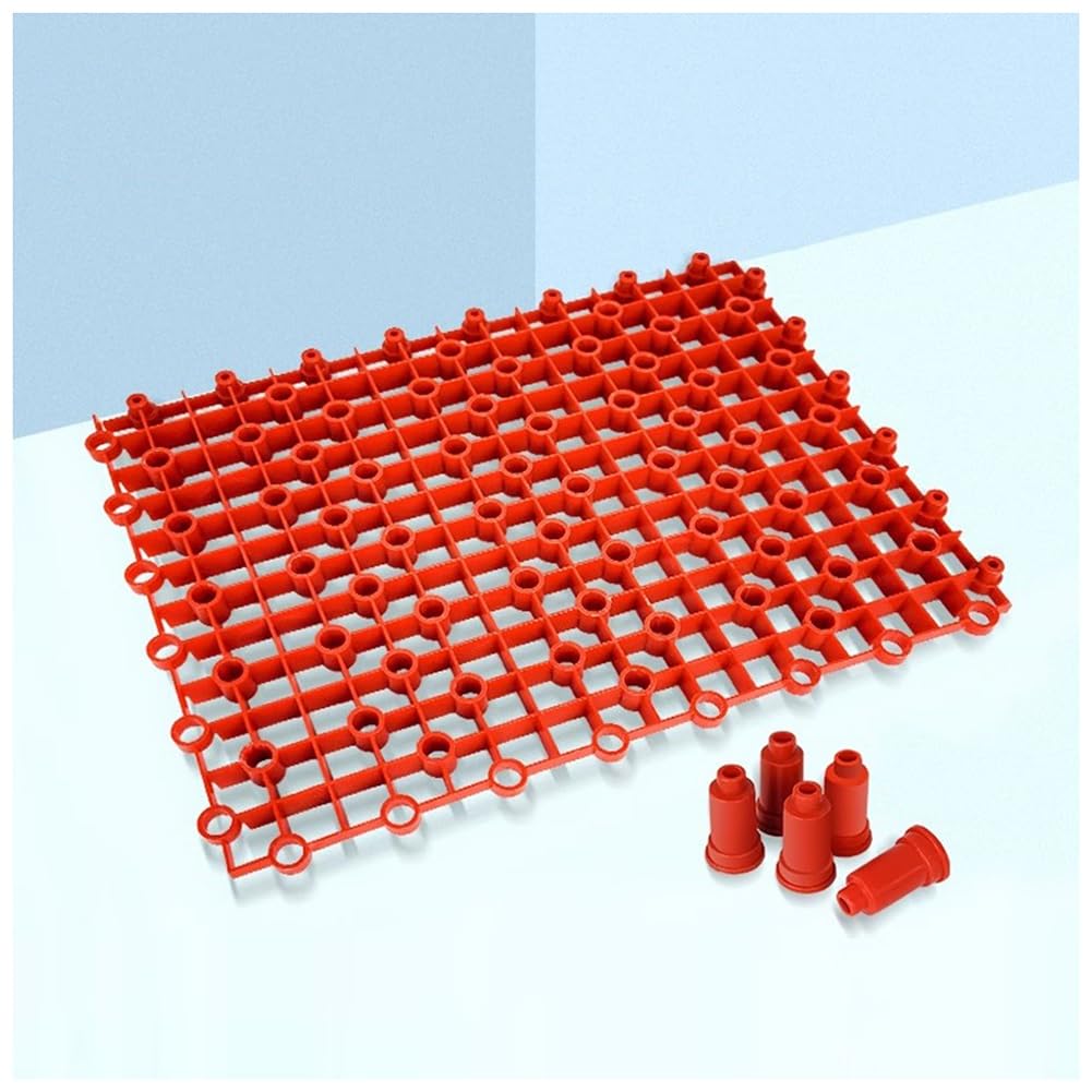 Filtre sous gravier pour aquarium, plaque de fond d'aquarium, séparateur de sable, panneau de gravier et de sable en PVC, bardeaux en plastique pour accessoires d'aquarium(Rosso,26x20cm-50pcs)