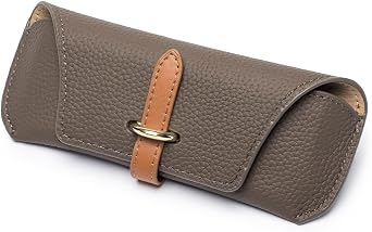Genuine Leather Glasses Case, Portable Retro Eyeglasses Case, Durable Soft Sunglasses Case for Women Men
