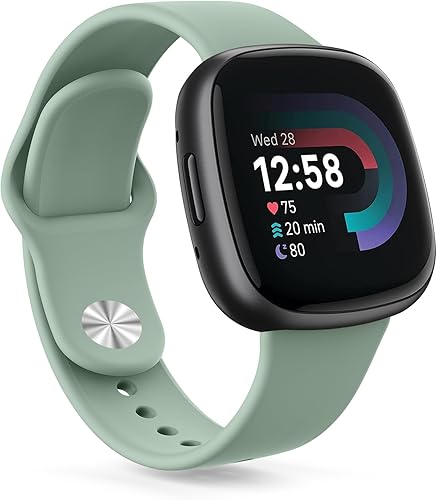AK Bandas de silicona para Fitbit - Compatible con Versa 3/4 y Sense/Sense 2, correas suaves en verde aguacate
