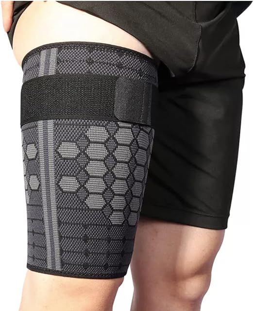 Zara World Thigh Strap holster Support Men Women Non-Slip Compression Leg strap Sleeve for Siatica Improved Blood Circulation, Recovery, & Pain Relief (Medium, With Strap)