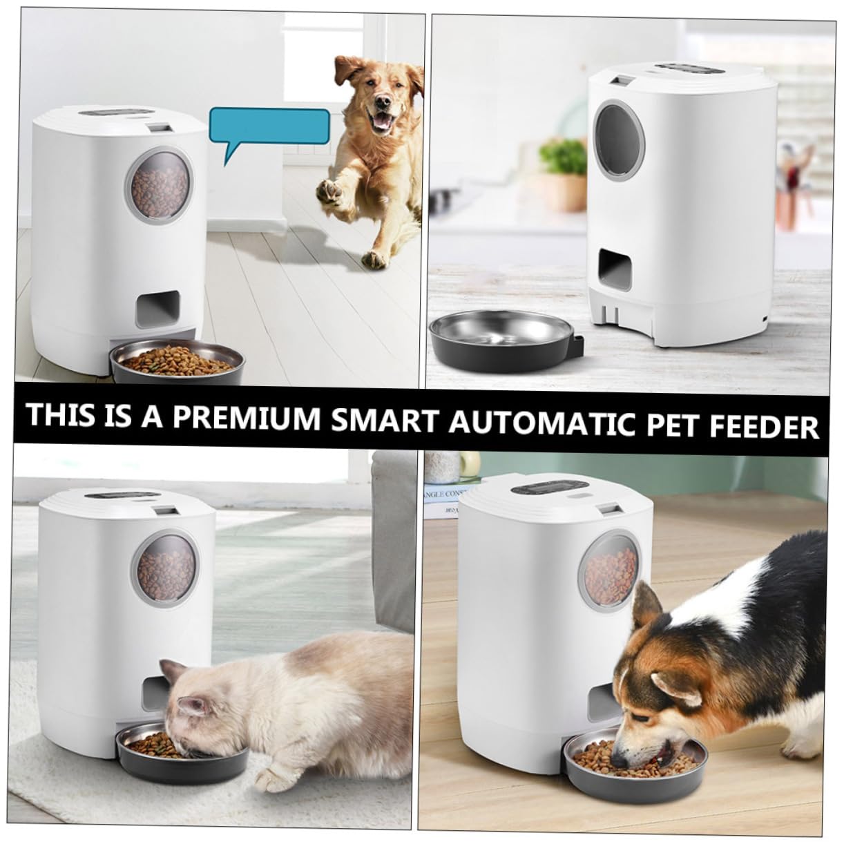 DOITOOL Comedero para Mascotas Automático De Abs para Perros y Gatos Temporizador Cuenco para Mascotas