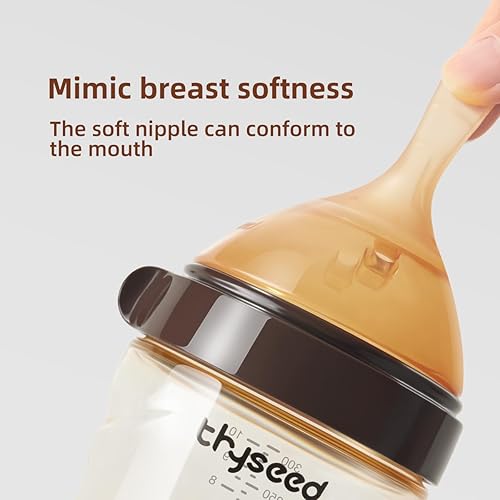 Miniatura 4 de Thyseed Biberones de destete para bebé, cuello ancho, con pajita, botella de almacenamiento de leche materna para lactancia, productos esenciales