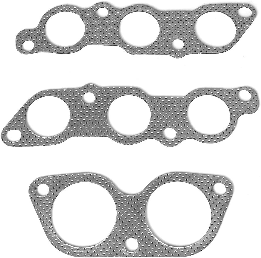 DNA Motoring GKTSET-IS300 Aluminum Exhaust Manifold Header Gasket Set Replacement,Metallic