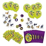  Großes Mitgebsel Set Hexe Mira Mistelzweig, 48 Teile, Hexenparty, Halloween, Hexe, Zauberblöckchen, Luftballons, Tattoo, Sticker,, Button