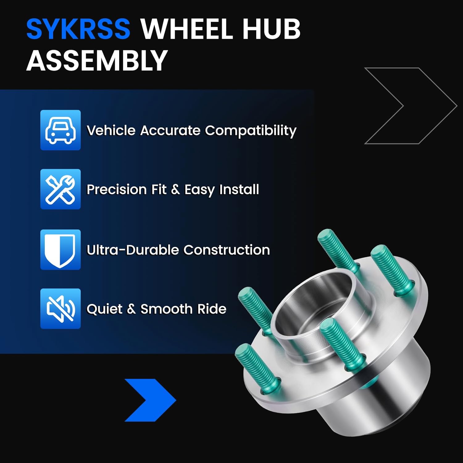 513255 Front Wheel Bearing and Hub Assembly Compatible with Volvo C30 C70 2007-2013 2.5L, for S40 V50 2005-2011, 2PCS