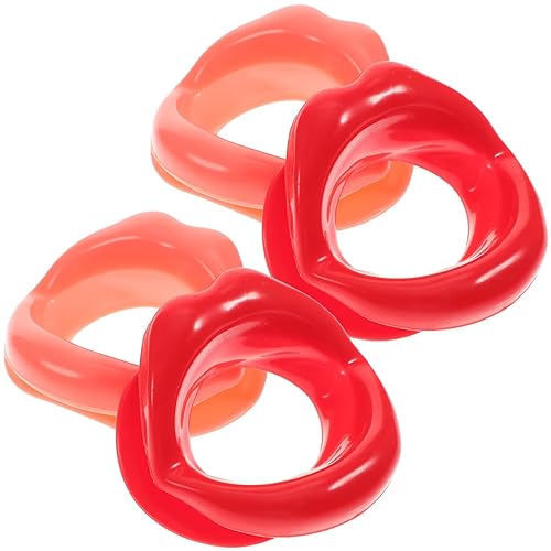 Miniatura 3 de 4 piezas de silicona labios cara delgada ejercitador de goma muscular labios entrenador tensor herramienta