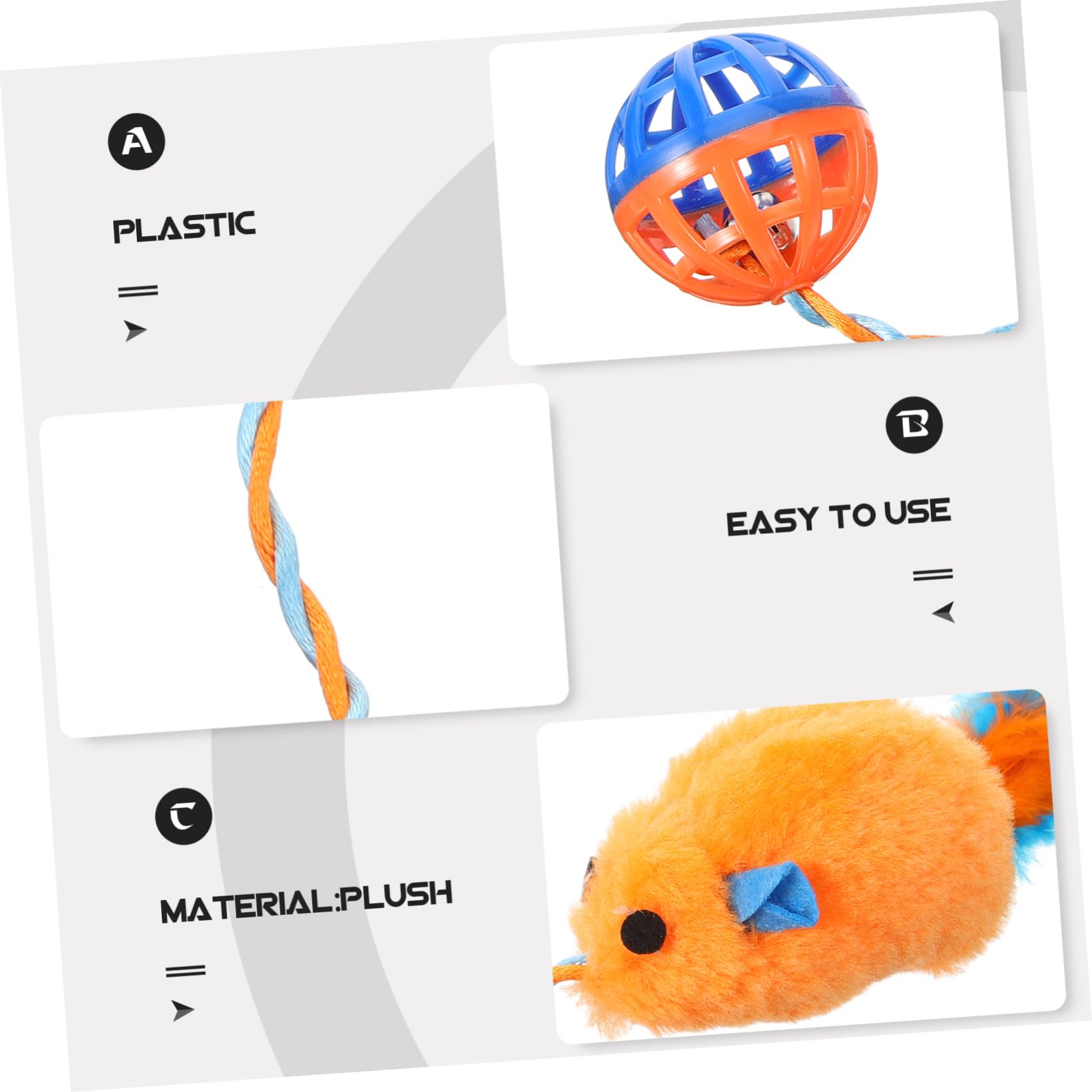 VICASKY Jouet Interactif pour Chat Intérieur en Peluche et Plastique avec Cloche, Jouet Compact Antistress pour Chatons, pour Jouer et Stimuler