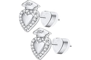 Class of 2024 Graduation Cap Drop Earrings: Sterling Silver Keepsake Jewelry for College Graduate Her