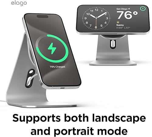 Miniatura 5 de elago Soporte de carga MS4 compatible con cargador MagSafe  Soporte de aluminio duradero para FaceTime y Streaming, compatible con modelos iPhone