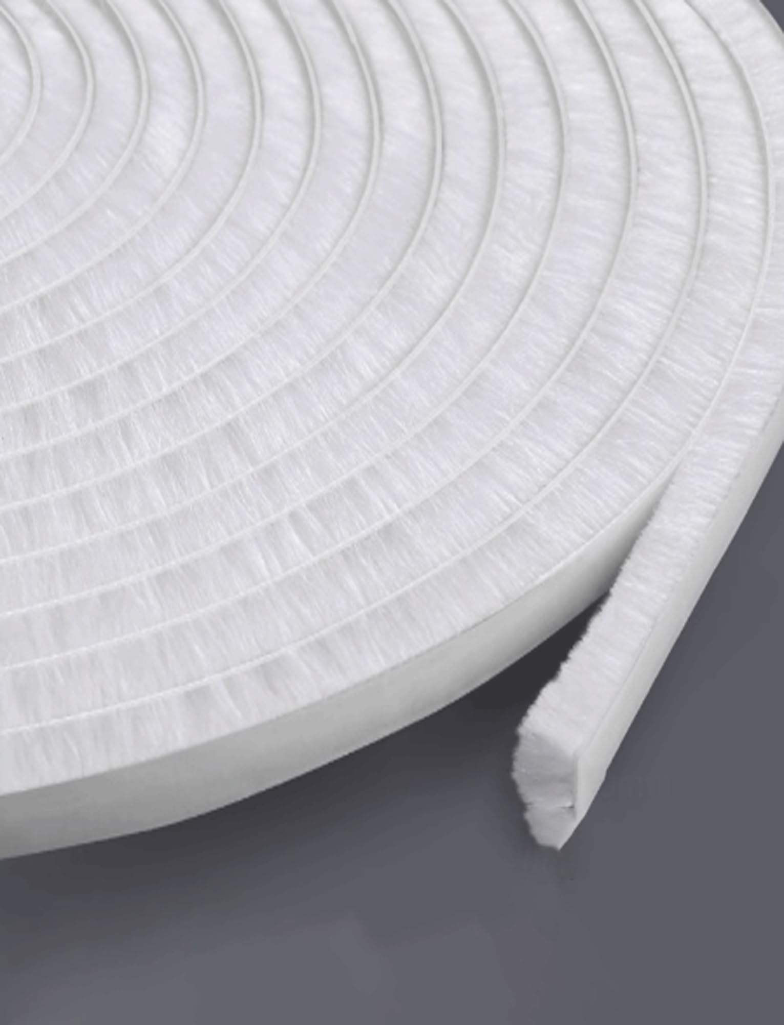 Brush Seal Strip Air Stopper,Brush Seal Strip Weat Self Adhesive Brush Weather Stripping 10m Multicolor 5-23.0mm for Doors Windows(Milk,9mm)