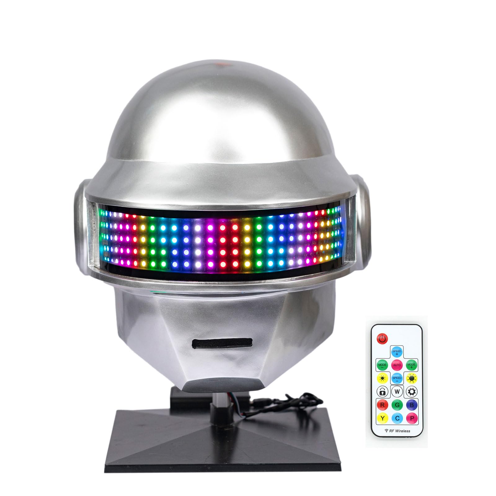 Pluscraft Deluxe Punk Helmet Cosplay Costume Mask for Men Halloween Party Music Festival Costume Accessories (LED Thomas Ver)