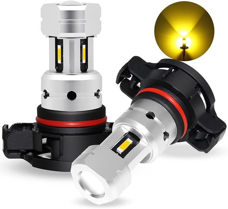 Lâmpada LED para farol de neblina PSX24W 2504 PHINLION 3000K amarelo-dourado – 2 unidades