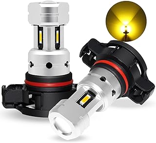 PSX24W 2504 LED Yellow Fog Light Bulbs 3800 Lumens Super Bright CSP 12276 Replacement for Car Truck Foglight Lamps, 3000K Golden Yellow