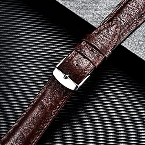 Chlikeyi Watchband Ostrich Pattern Genuine Leather Strap 18-22 mm Quick Release Watch Accessories, Black, 18 mm - Image 4
