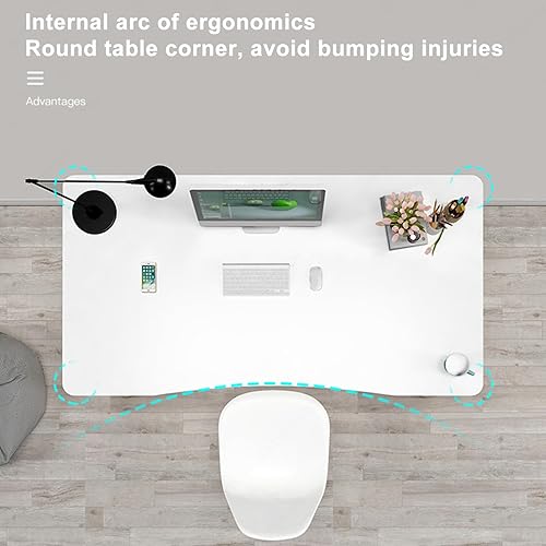 Miniatura 5 de Escritorio para computadora, escritorio, estilo de escritorio, diseño de arco ergonómico para oficina en casa, estudio, PC, mesa de escritura tamaño