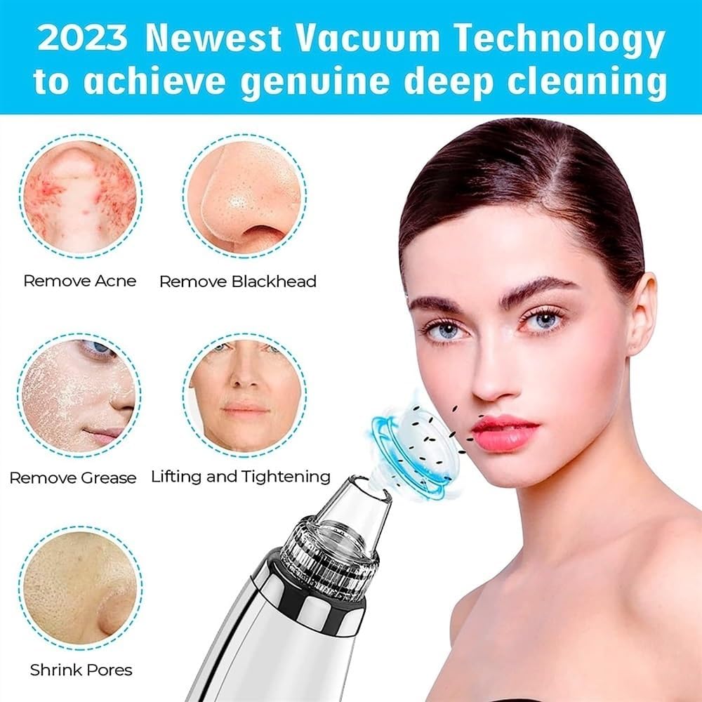 Blackhead Remover Pore Vacuum,Upgraded Facial Pore Cleaner,Electric Acne Comedone Whitehead Extractor Tool-5 Suction Power,5 Probes,USB Rechargeable