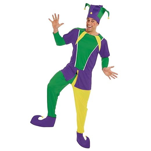 fun shack Adult Jester Costume Men, Mardi Gras Costume Men, Court Jester Costume Men, Jester Halloween Costume Men