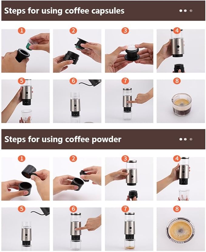 Cafetera Portátil 2 en 1 para Cápsulas y Café Molido, 100 ml miniatura 4