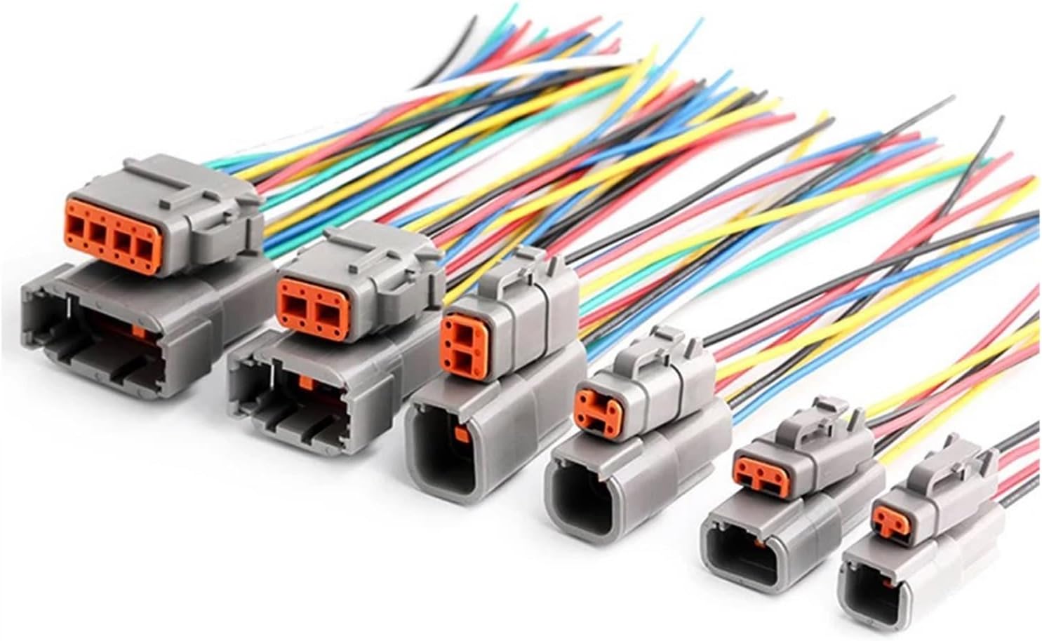 Connector Compatible Plug Harness DTM06-2 3 4 6 8 12S DTM04-2 3 4 8 12 Pin Automotive Waterproof Sealed Cable (Color : 12P, Size : 1 Pc)