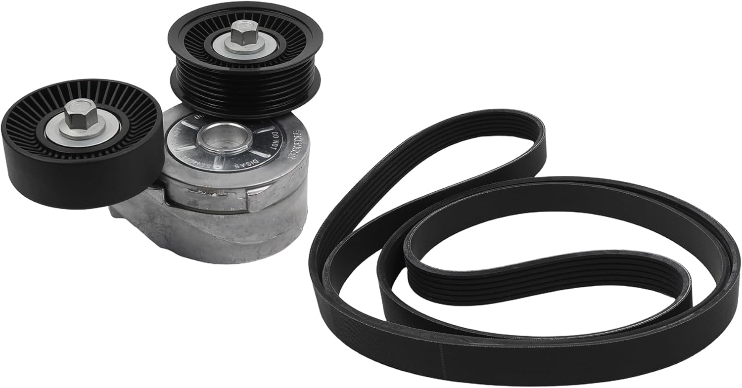 Engine Serpentine Belt Tensioner Drive Kit Compatible with 2002-2007 Dodge Ram 1500 Dakota 2000-2003 Durango V6 V8 3.7L 4.7L 39120 53030958AG 6PK2225