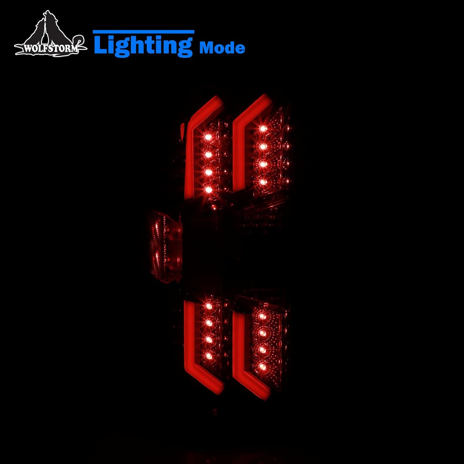 WOLFSTORM LED Tail Lights Fit for 2014-2018 Chevy Silverado 1500,2015-2018 Chevy Silverado 2500/3500HD,Not Fit Silverado with Factory LED Tail Light,1 Pair(Red Lens)