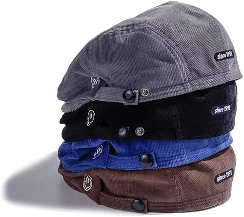 Miniatura 3 de Croogo Newsboy - Gorra plana de pana para hombre, estilo informal, para invierno, boina de golf