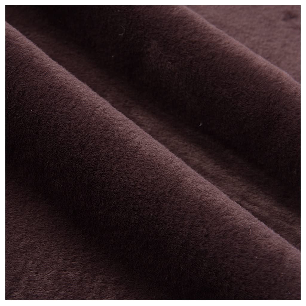 Tessuto in velluto morbido poliestere colorato, tessuto peluche per progetti di cucito, abbigliamento, costumi e artigianato, materiale in velluto per mobili morbidi. (Coffee, 1,6 x 2 m)