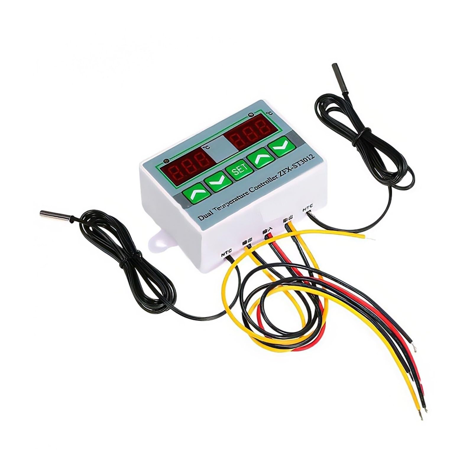 Termostato Intelligente, ZFX-ST3012 Doppio regolatore di Temperatura, termostato Digitale, microcomputer di Controllo dell'incubatore Doppia sonda DC 12V 24V / AC(24V)