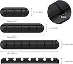 SOULWIT® 3-Pack Cable Holder Clips, Desktop Cable Organizer Cord Wire Management for USB Charging Cable/Power Cord/Mouse Cable PC Office Home