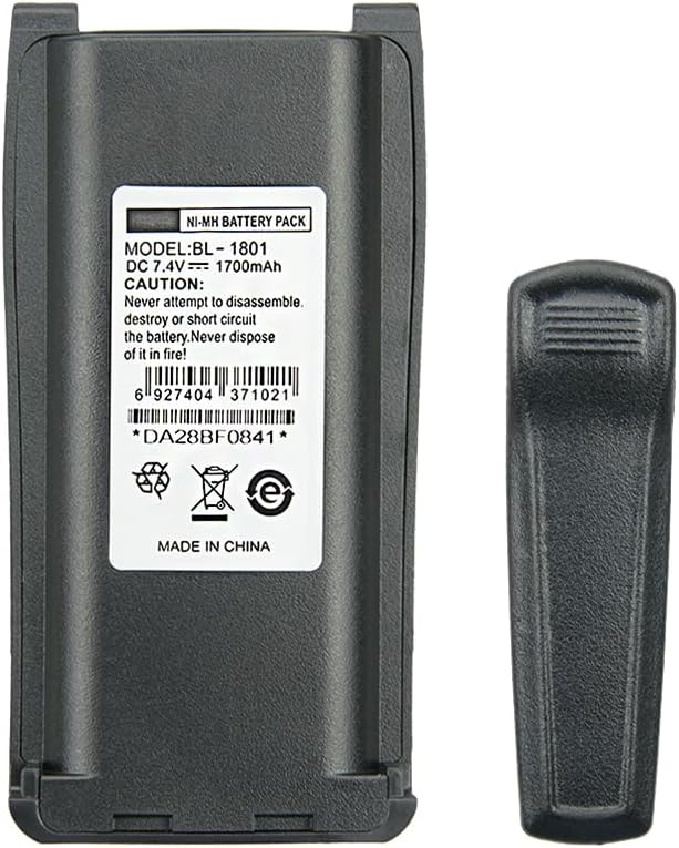 Replacement NI-MH Battery with Belt Clip for Hytera HYT TC 800M, TC-700, TC-700U, TC-700V, TC-710, TC-720, TC-780, TC-780M, TC-780U, TC-780V Part NO BL1801 BL1703 BL1703Li BL2102