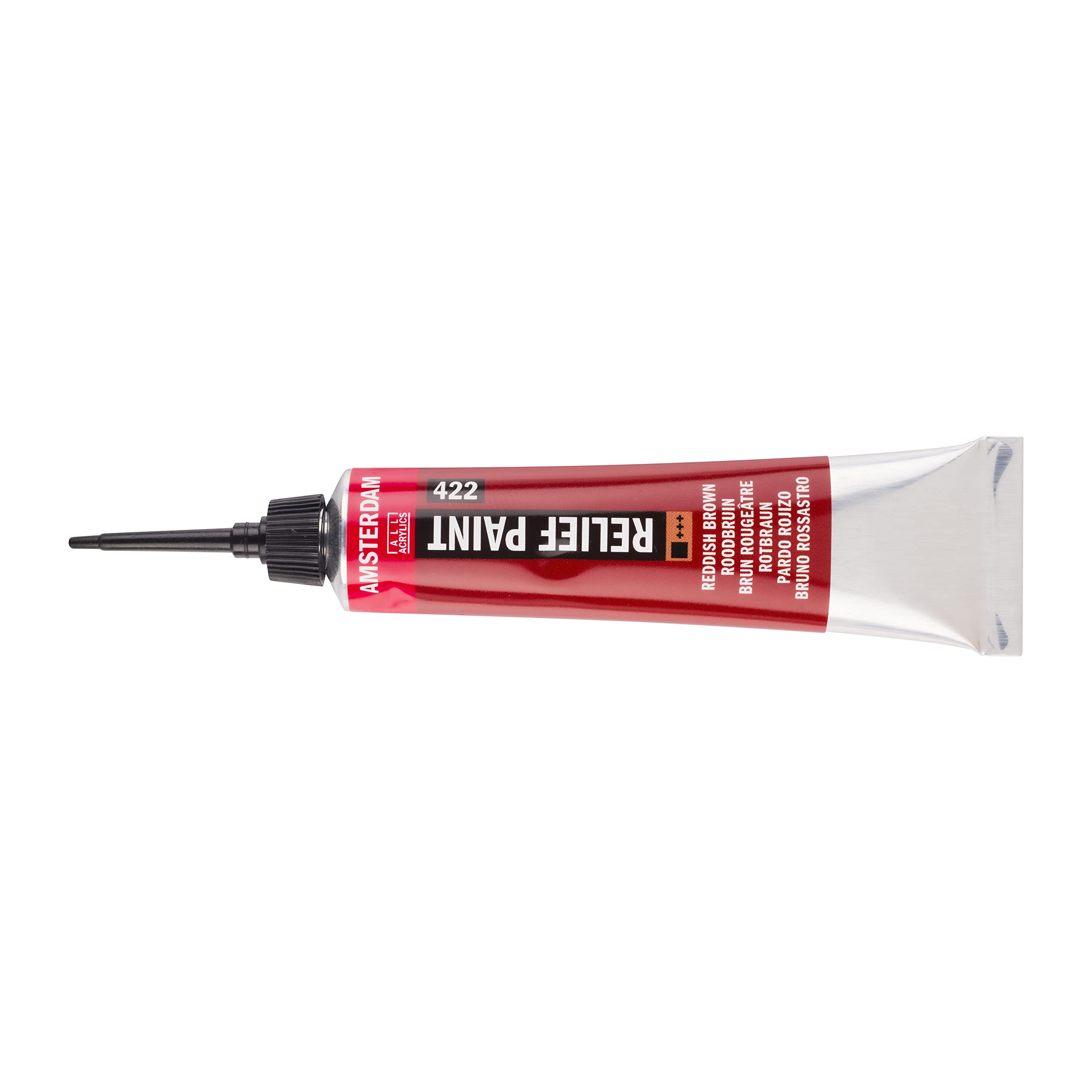 Amsterdam Reddish Brown Relief Paint - 20 Ml Tube 422 - Opaque Lightfast Water-Based 3D Effect - Precise Nozzle - Multi-Surface