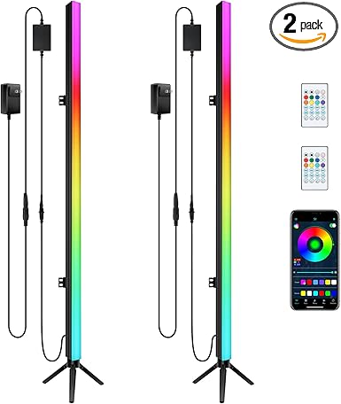 2Pack DJ Light Bars with Stand - 39" RGB Light Bar - Smart APP & Remote Control - Music Sync Timer Setting - Multiple Placement Options Suitable for Party Events Stage Gaming Living Room Decor
