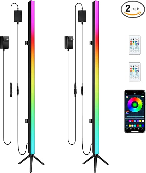 2Pack DJ Light Bars with Stand - 39" RGB Light Bar - Smart APP & Remote Control - Music Sync Timer Setting - Multiple Placement Options Suitable for Party Events Stage Gaming Living Room Decor