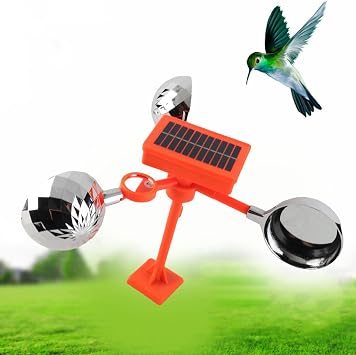 Fabater 2 in 1 Solar Powered Birds Reflect Deterrent, 360 Degree Reflective Solar Powered Sound Bird Deterrent Device Visual Bird Scarer Device for Outdoor, Bird Deterrents for Outside