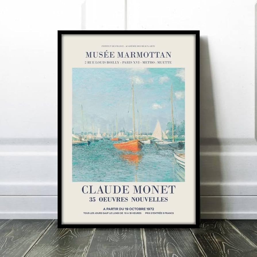 モネ　湖畔　ヨット　模写 モネ 湖畔 ヨット 模写