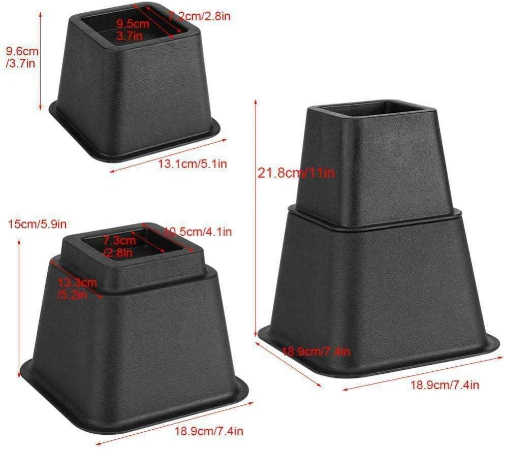 LKOP 8Pcs/set Bed Risers Bed risers Home goods Home furniture Furniture risers Bed accessories Furniture movers Furniture levelers Bed risers Bed riser Desk risers Adjustable table legs Sofa legs