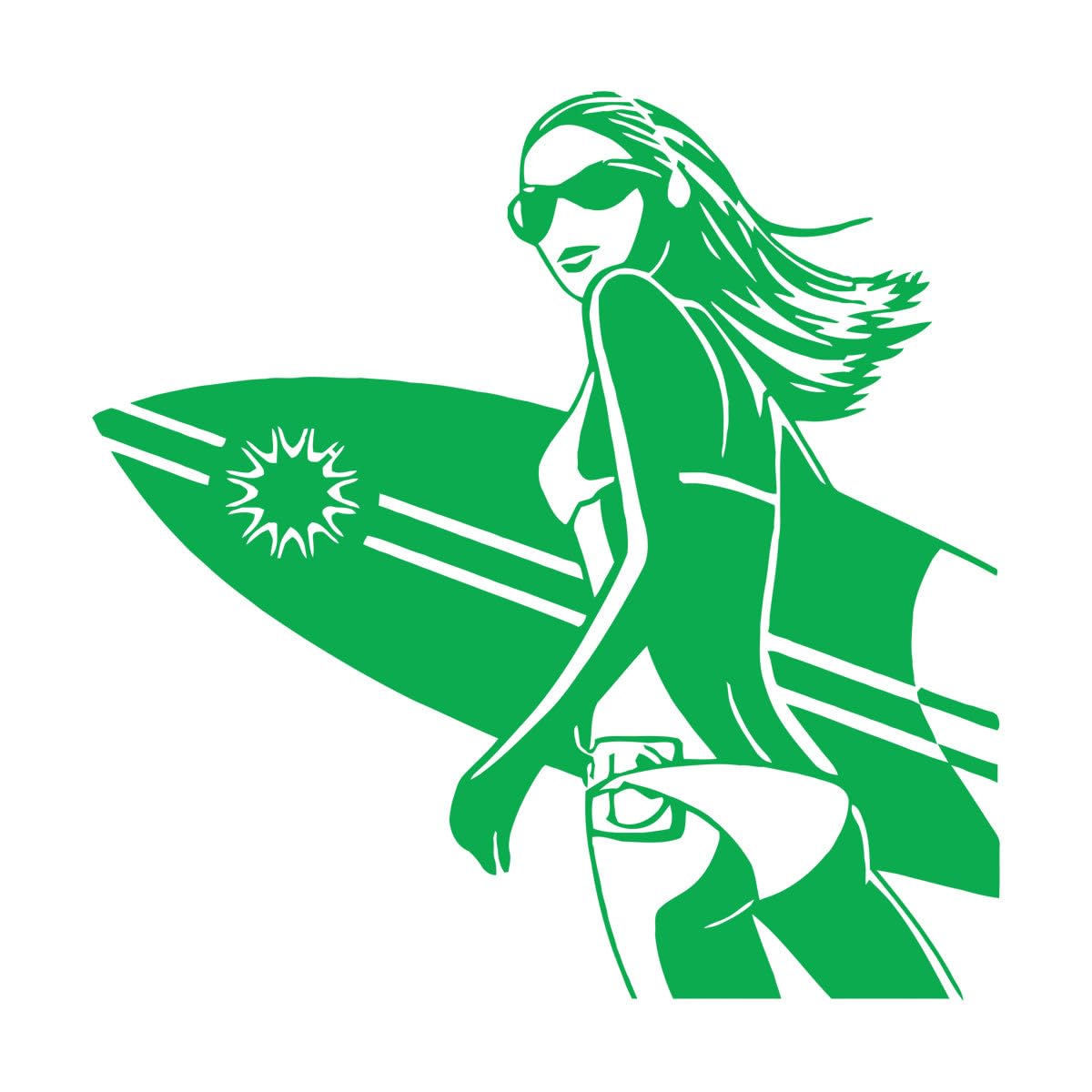 Sexy Bikini Surfing Girl wall Sticker Girls Bedroom Living Room Art Mural Home Decor Vinyl Stickers for Surfing Sport Decal Small - 30x42cm — image 1
