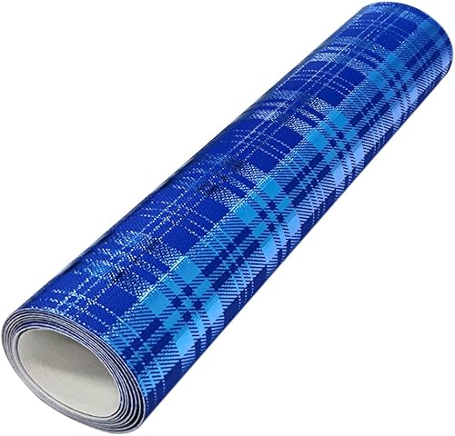 Miniatura 3 de HYANG - Rejilla de piel sintética azul mate de piel sintética, 1 rollo de 12 x 53 pulgadas (11.8 in x 53.1 in), piel sintética muy adecuada para