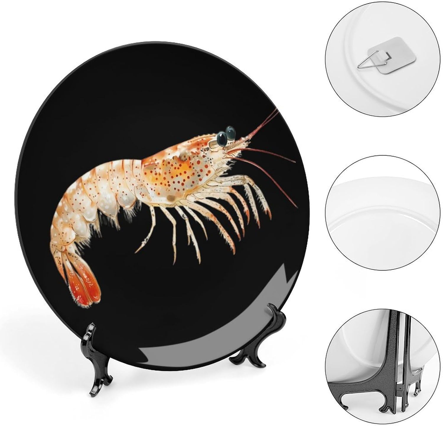 Shrimp Bone China Decorative Porcelain Plates Dinnerware Ornaments