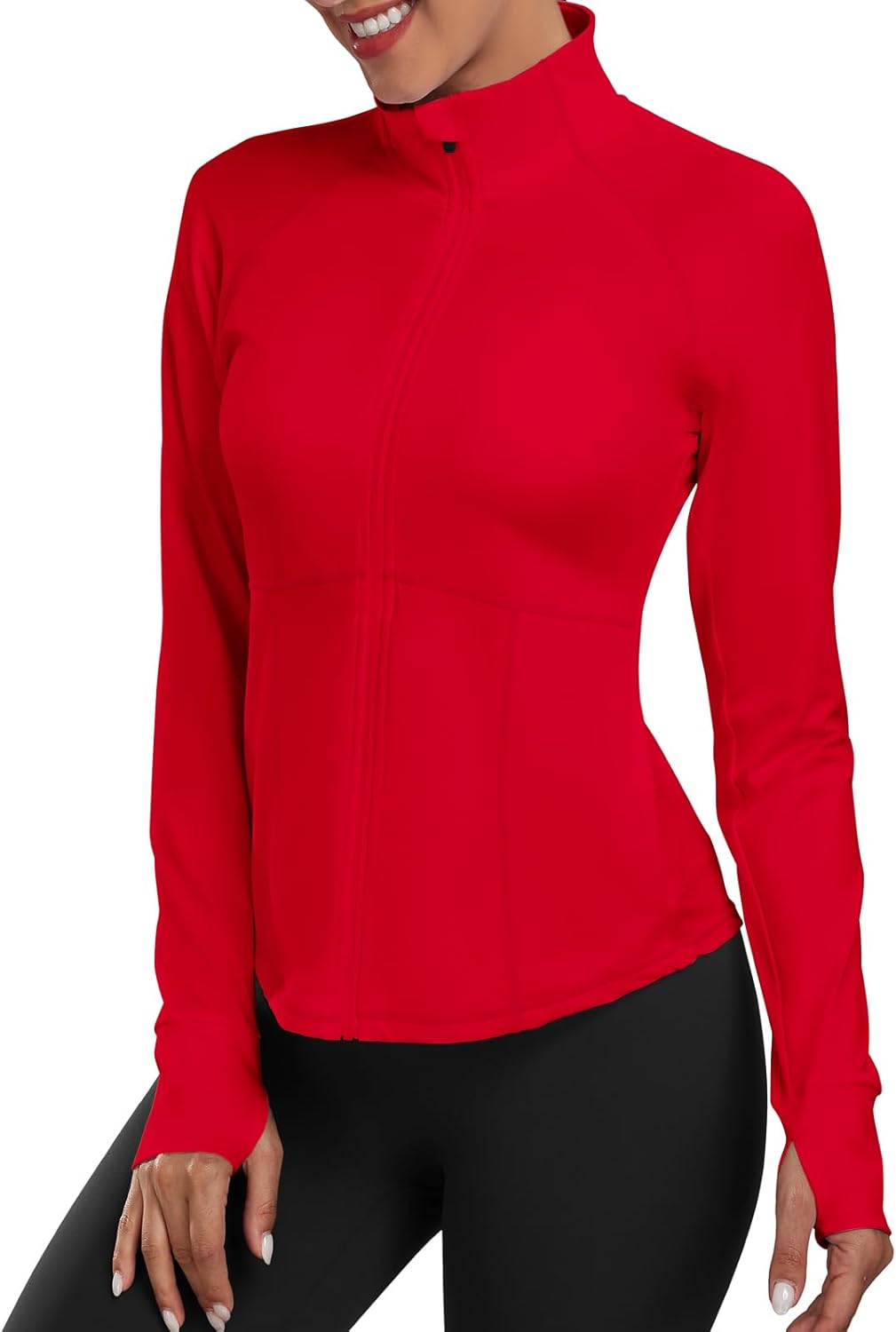 Workout Jackets for Women Anti Slip Zipper Up Running Jackets Lightweight Sport Gym Yoga Athletic Clothes Slim Fit