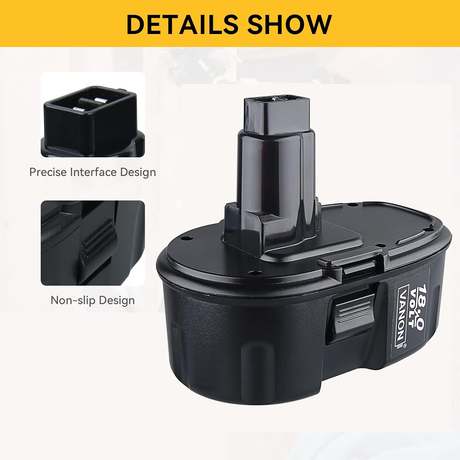 VANON [Upgraded to 3600mAh] DC9096 DC9099 Replacement for Dewalt 18Volt Battery XRP Ni-MH DC9098 DW9098 DW9099 DW9095 DW9096 Black,2Pack