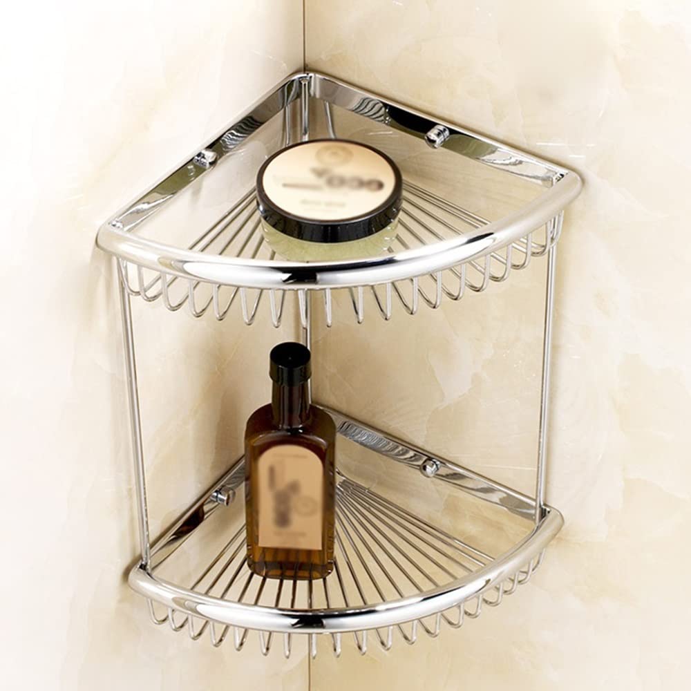 ZerHoc Shower Shelf Corner Corner Shower Caddy Shower Shelf Racks Bathroom Corner Shelves 2 Layers Gold Bathroom Accessories