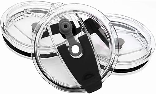 CNYMANY - Paquete de 3 tapas para vasos de 20 onzas resistente a salpicaduras y pajita para Yeti Rambler Rtic Ozark Trail de 20 onzas color negro