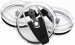 3 Packs Lids for 20oz Tumblers, CNYMANY Spill-Proof Splash Resistant Straw-Friendly Cover for Yeti Rambler Rtic Ozark Trail 20 oz. Cups - Black