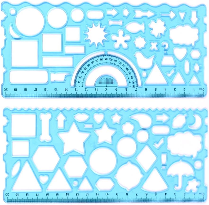 Nacpy Plastic Ruler Set School Office Math Tools Geometry Set Rulers Tools Set for Students 2pcs