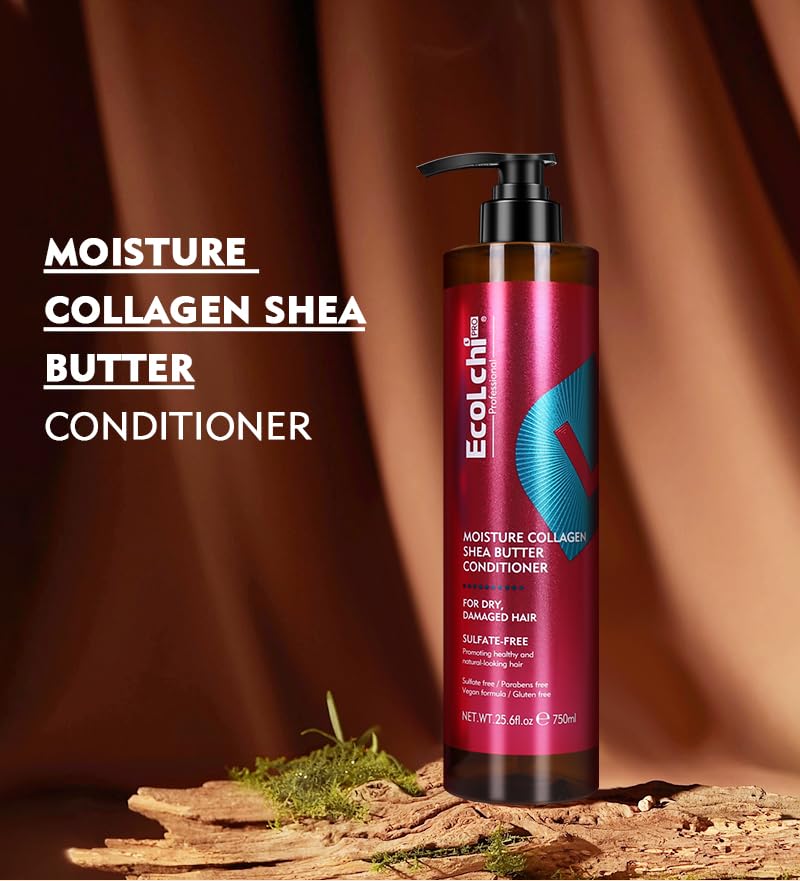 Collagen Shea Burtter Conditioner Moisture Smooth Hair Collagen Shea Burtter Conditioner for Women Hair Treatment for Dry and Damaged Hair All Hair Types 25.6 fl. oz. 750ml - Image 2