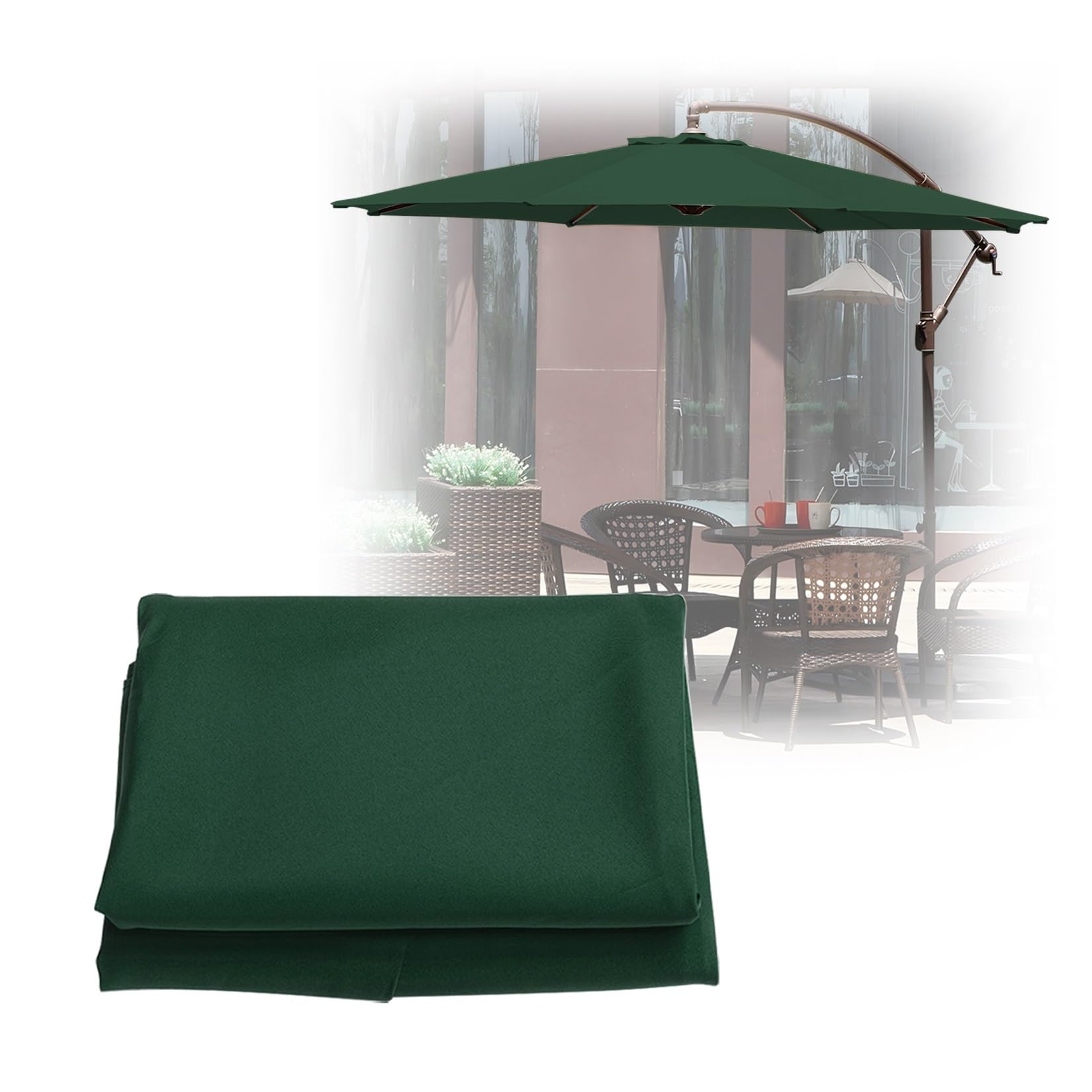 ESOYAWE Garden Parasol Covers Replacement Parasol Canopy, 6 Ribs 8 Ribs Patio Umbrella Replacement Canopy, Waterproof UV Protection Outdoor Parasol Fabric Replacement (Canopy Only)