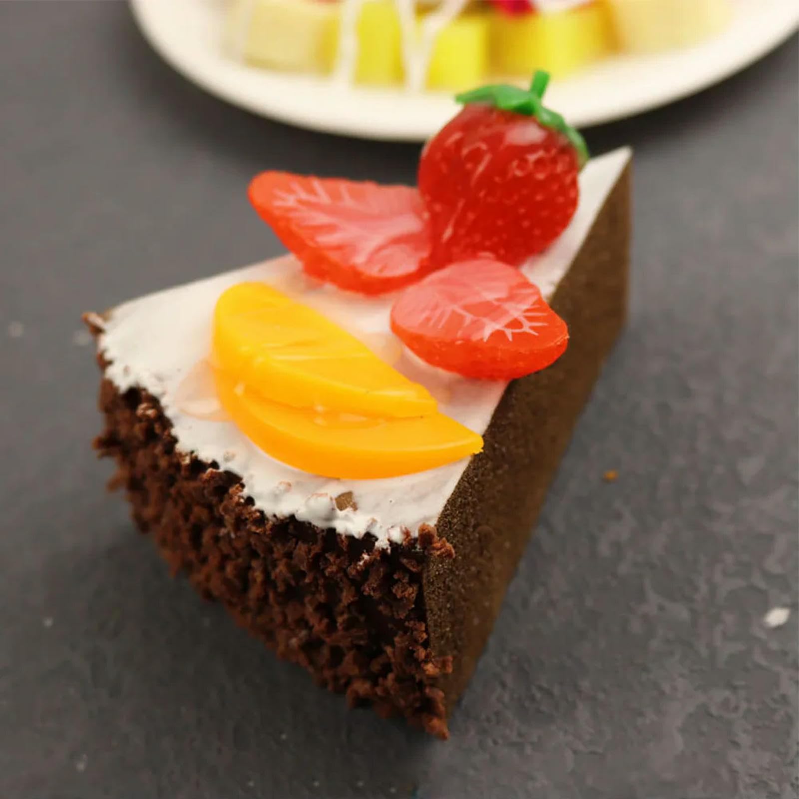 Wjtopgyh Artificial Fruit Cakes Dessert Fake Food Bread Simulation Cake Model Decoration Photography Props Display Ornament-B
