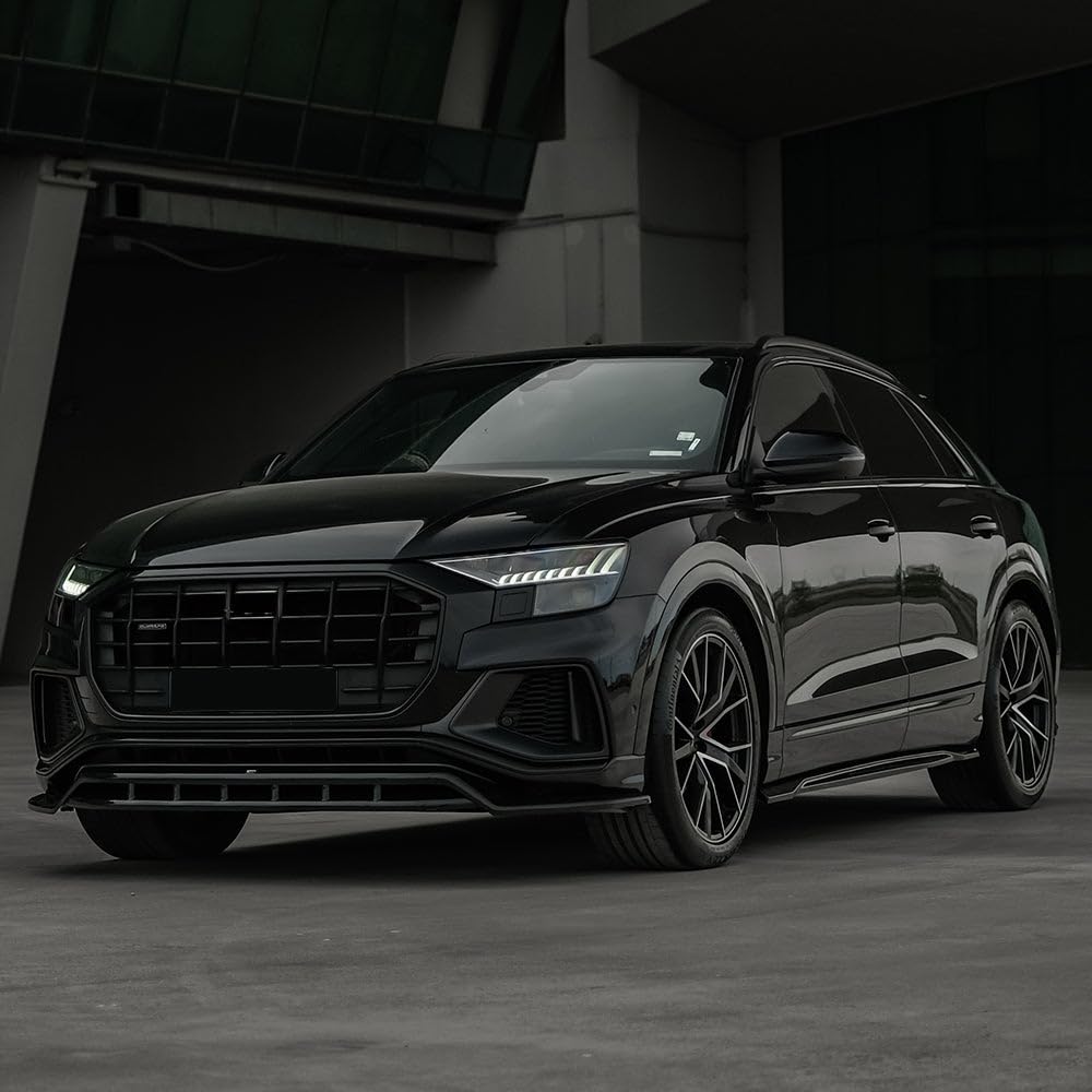 Set minigonne laterali Oneway compatibili con Audi Q8 S-Line e SQ8 MK1 2018-2023 - Nero lucido